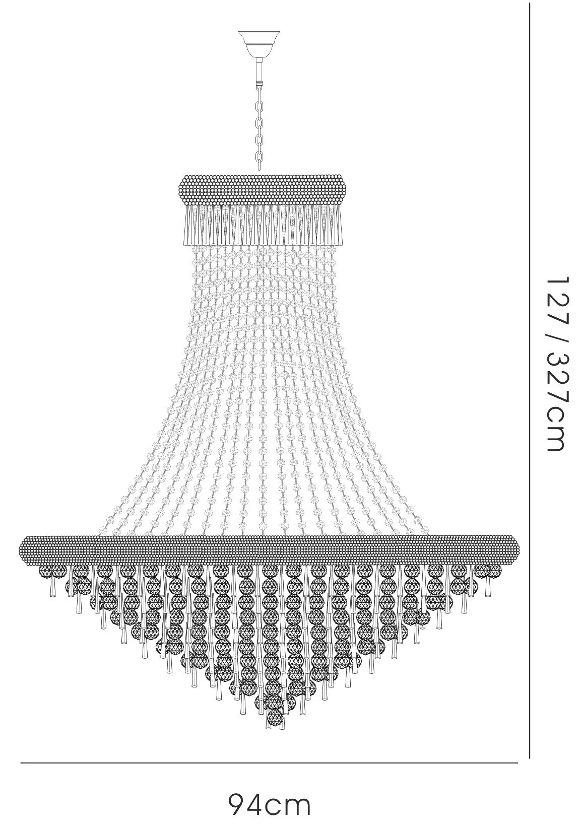 IL31453  Alexandra Crystal Chandelier 20 Light (46.5kg) Polished Chrome